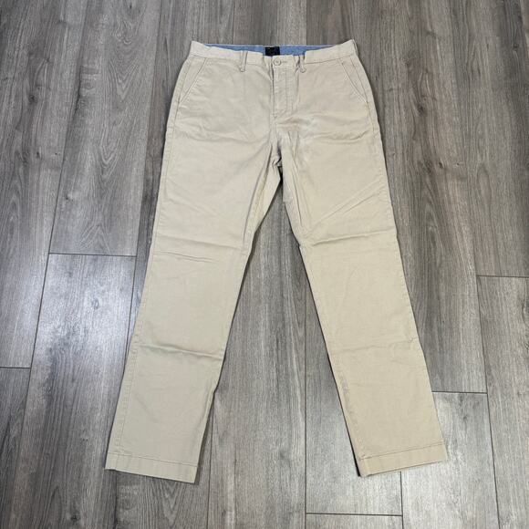 J.Crew 770 Straight-fit Stretch Chino Pants 33x32 Khaki Flat Front Twill Zip Fly - Picture 3 of 9
